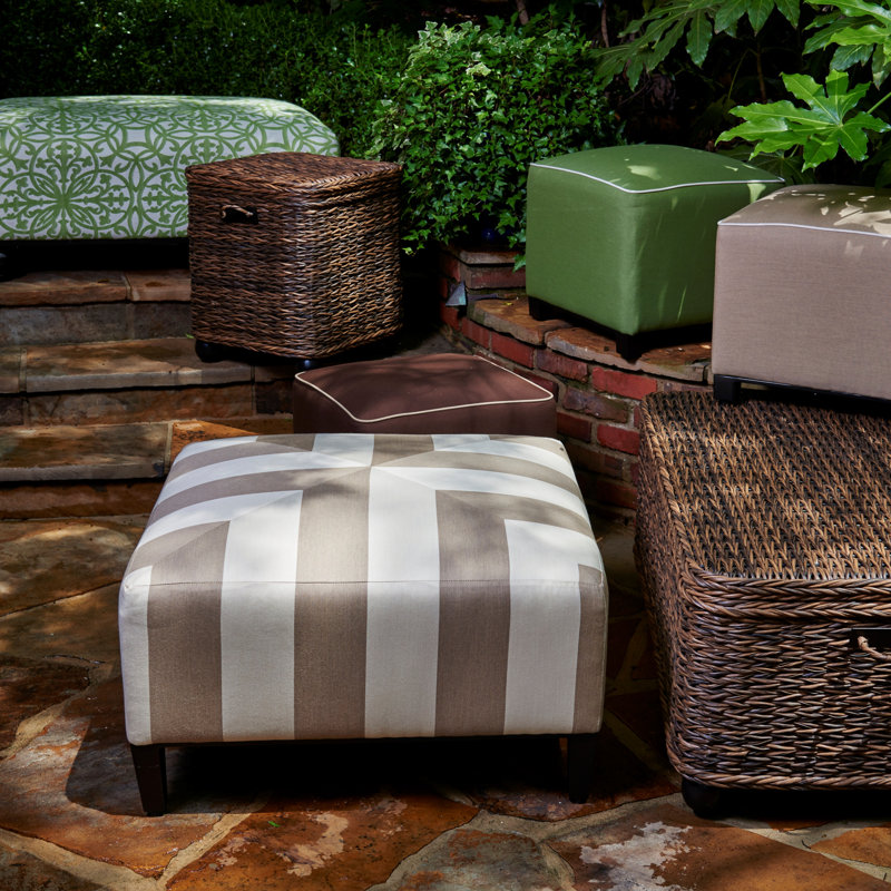 InspiredVisions Regency Outdoor Ottoman with Sunbrella Cushions | Perigold